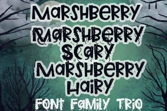 Marshberry Scary Trio: A Display Font for Spooky Editorial Design